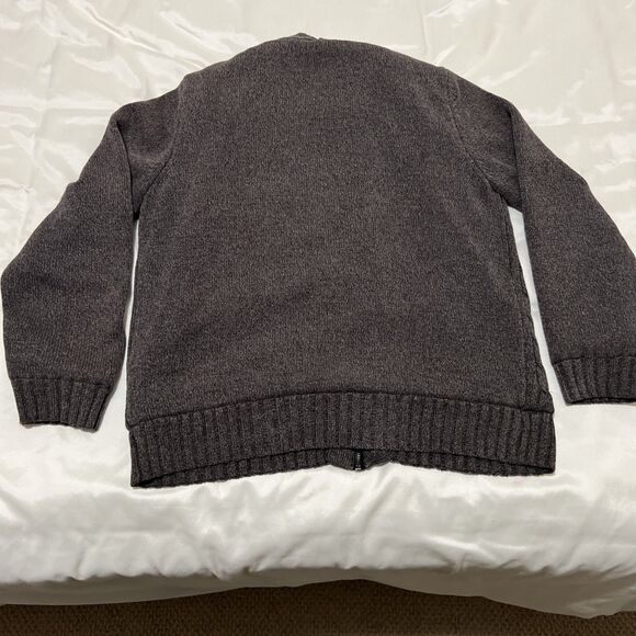 Boston Traders Cardigan Sweater Mens M Gray Cable Knit Sherpa Lined Heavyweight - Picture 8 of 10